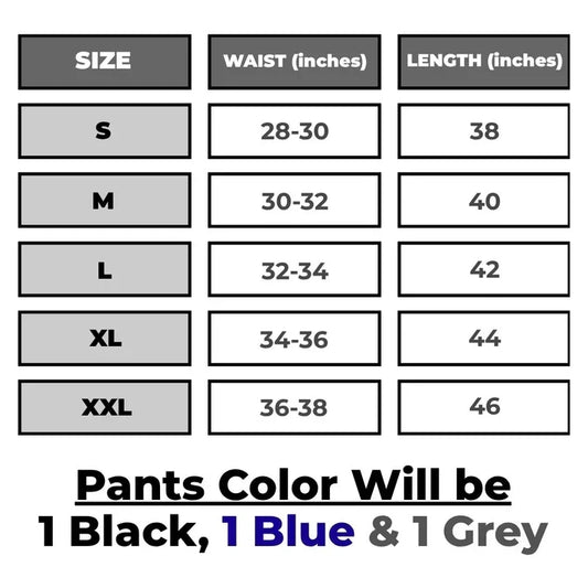 Pack of 3 Offer 😍 Men’s Premium-Quality Stretch Lycra Pants | Black, Blue & Grey