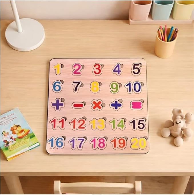 1-20 Number Wooden Math Puzzle Board